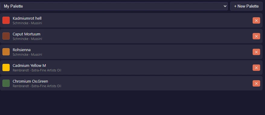 Palette Builder mit mehreren Marken